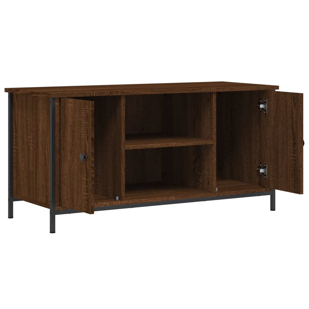 vidaXL Mueble para TV madera contrachapada marrón roble 100x40x50 cm