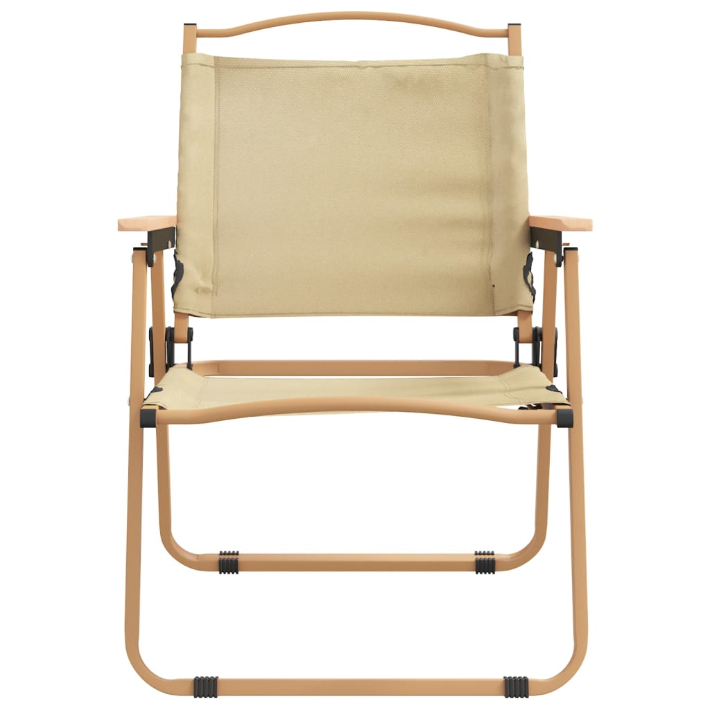 vidaXL Sillas de camping 2 uds tela Oxford beige 54x55x78 cm