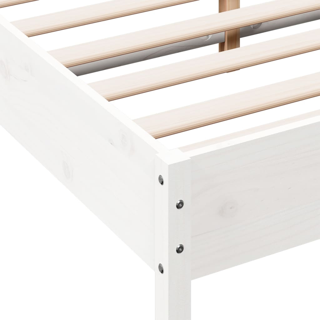 vidaXL Estructura de cama sin colchón madera de pino blanca 140x190 cm