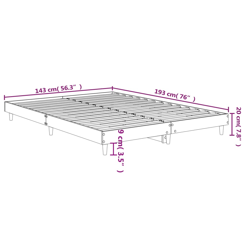 vidaXL Estructura de cama sin colchón madera roble Sonoma 140x190 cm