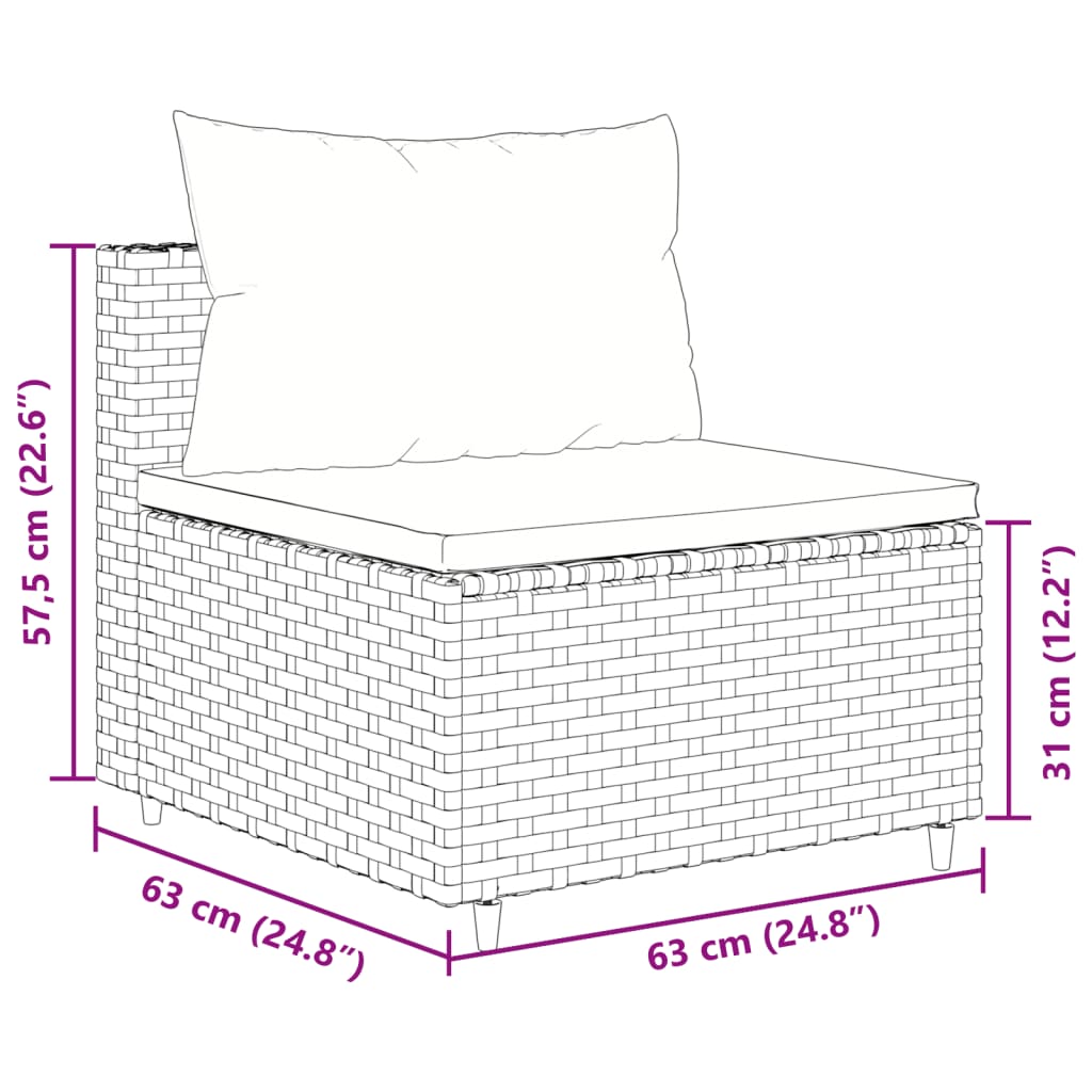 vidaXL Set muebles de jardín 5 piezas y cojines ratán sintético marrón