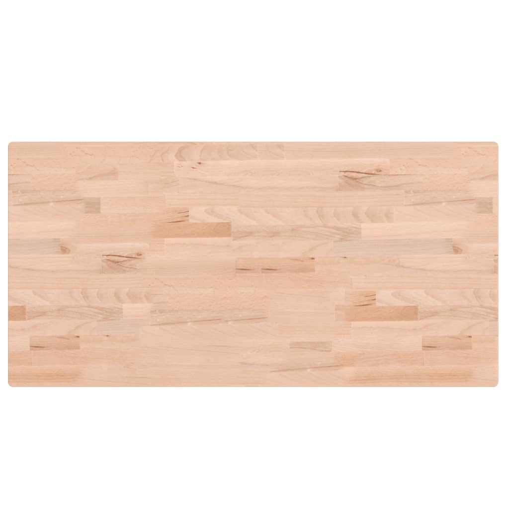 vidaXL Encimera de baño madera maciza de haya 100x50x2,5 cm