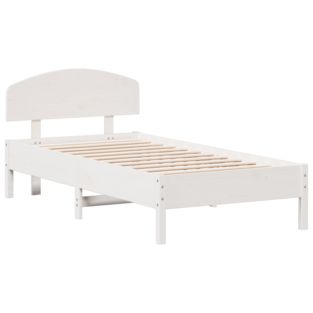 vidaXL Estructura de cama sin colchón madera maciza blanca 90x190 cm