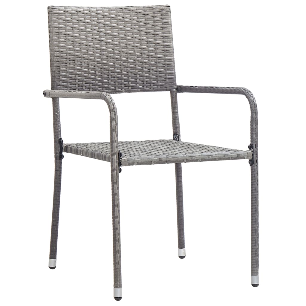 vidaXL Set comedor jardín 7 pzas ratán sintético gris antracita y gris