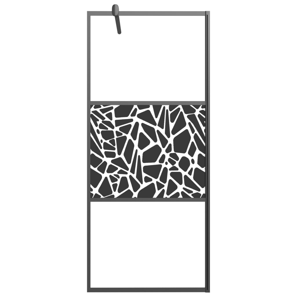 vidaXL Mampara ducha con estante vidrio ESG y aluminio negro 90x195 cm