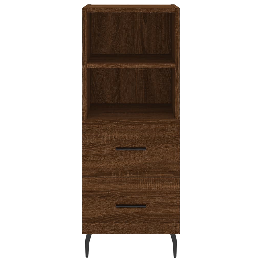 vidaXL Aparador alto madera contrachapada roble marrón 34,5x34x180 cm