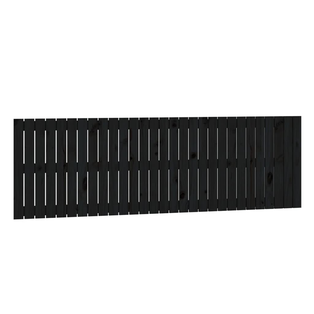 vidaXL Cabecero de cama de pared madera maciza pino negro 185x3x60 cm