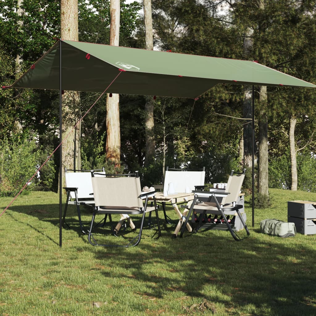 vidaXL Lona de camping impermeable verde 400x294 cm