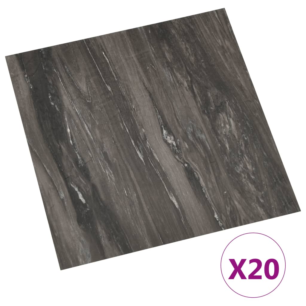 vidaXL Tarimas de suelo autoadhesivas 20 uds PVC gris oscuro 1,86 m²