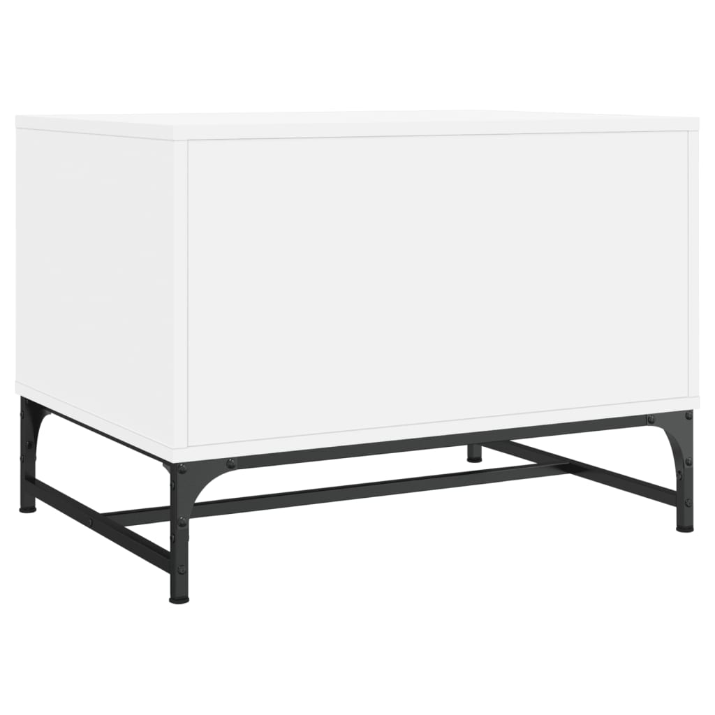 vidaXL Mesa de centro con puertas de vidrio blanca 68,5x50x50 cm