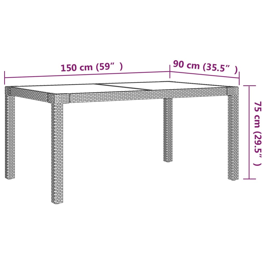 vidaXL Juego comedor de jardín 7 pzas y cojines ratán sintético blanco