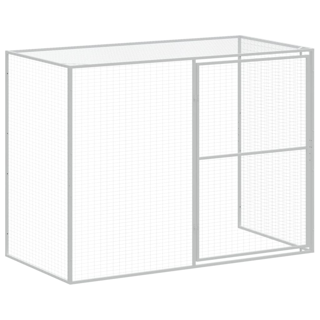 vidaXL Caseta perro corral acero galvanizado gris claro 214x1273x181cm