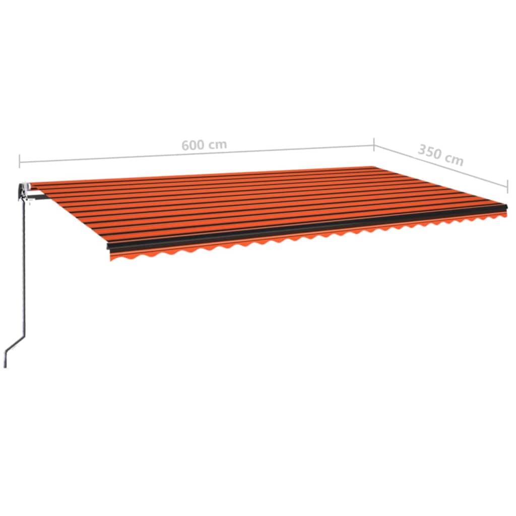 vidaXL Toldo automático retráctil naranja y marrón 600x350 cm