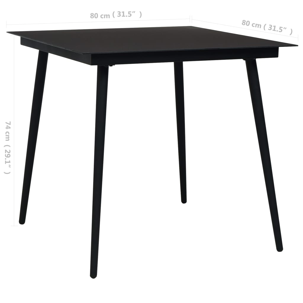 vidaXL Juego de comedor de jardín 3 piezas ratán PVC negro