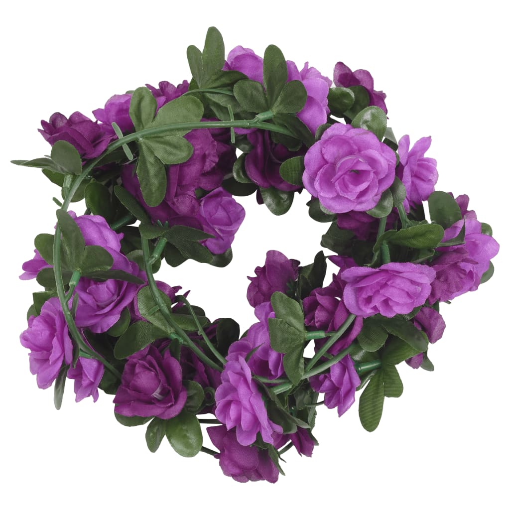 vidaXL Guirnaldas de flores de Navidad 6 uds morado claro 240 cm