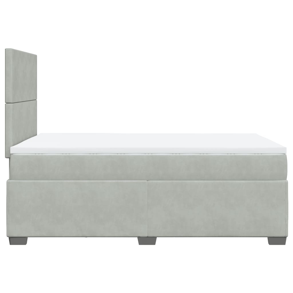 vidaXL Cama box spring con colchón terciopelo gris claro 120x190 cm