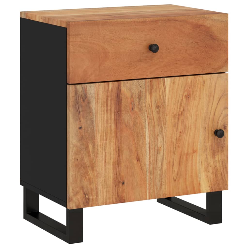 vidaXL Mesita de noche madera acacia madera contrachapada 50x33x60 cm