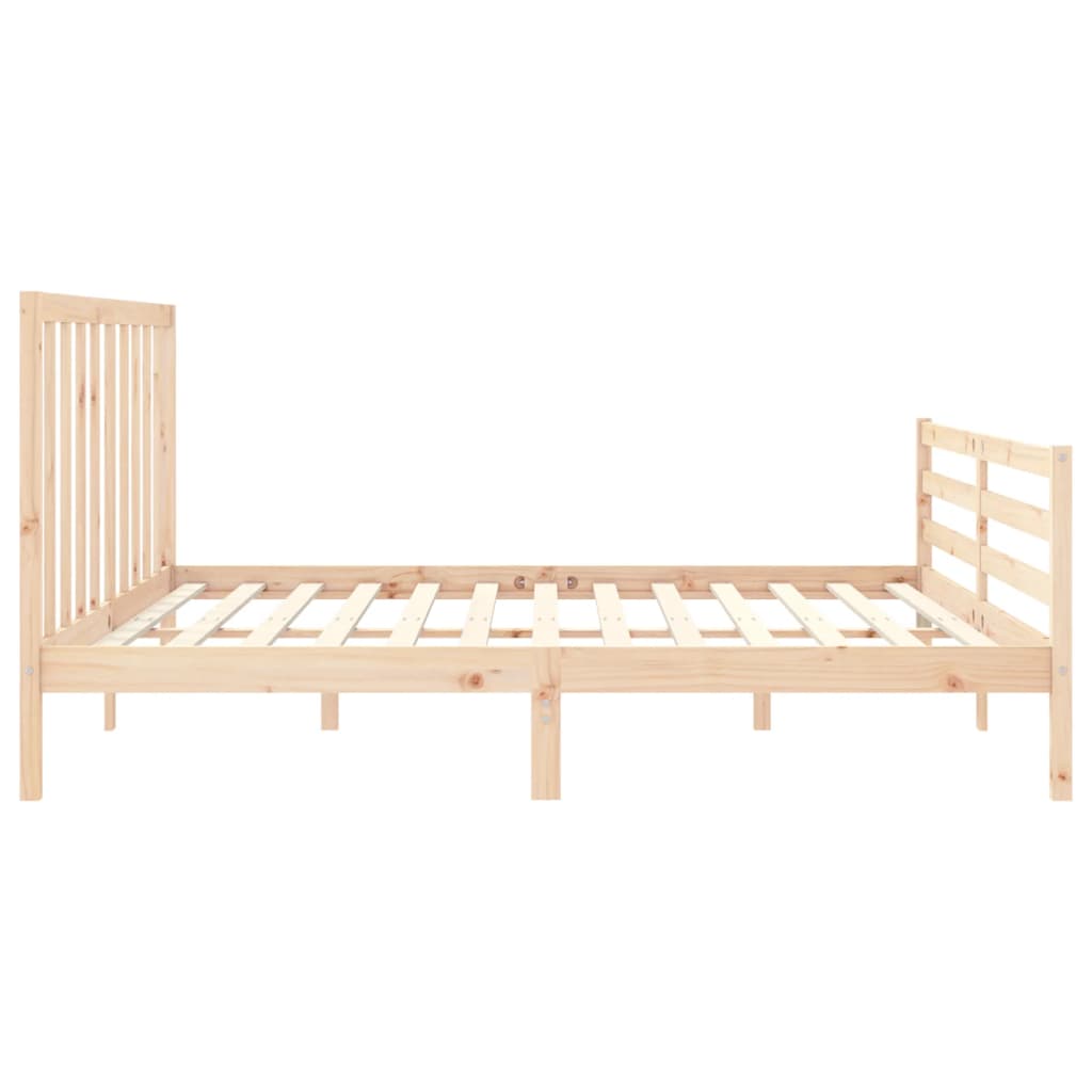 vidaXL Estructura de cama de matrimonio con cabecero madera maciza