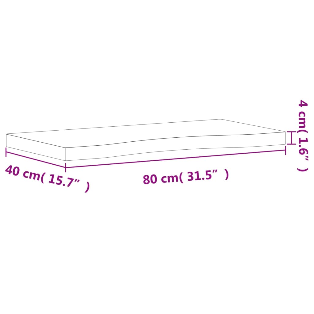 vidaXL Tablero de escritorio madera maciza de haya 80x(36-40)x4 cm