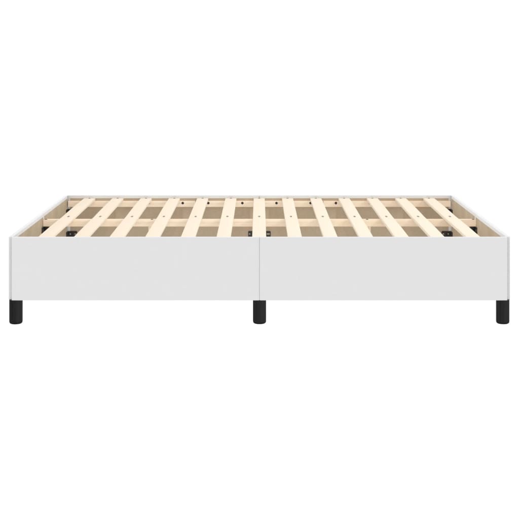 vidaXL Estructura de cama de cuero sintético blanco 140x200 cm