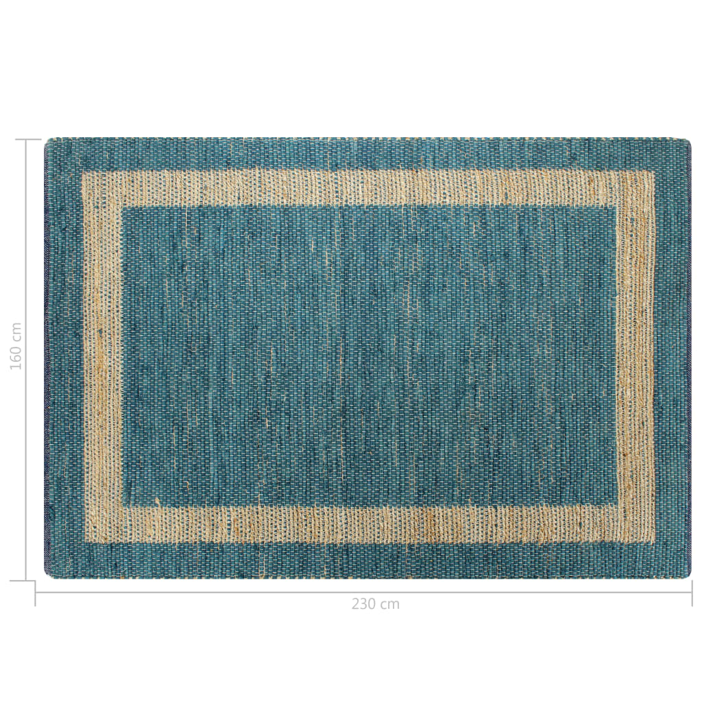 vidaXL Alfombra de yute tejida a mano azul 160x230 cm