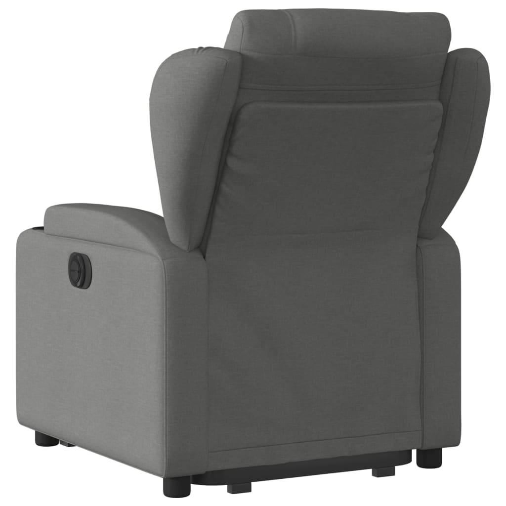 vidaXL Sillón eléctrico reclinable elevable de tela gris oscuro