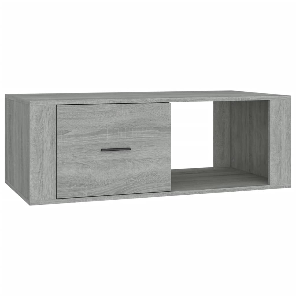 vidaXL Mesa de centro madera contrachapada gris Sonoma 100x50,5x35 cm