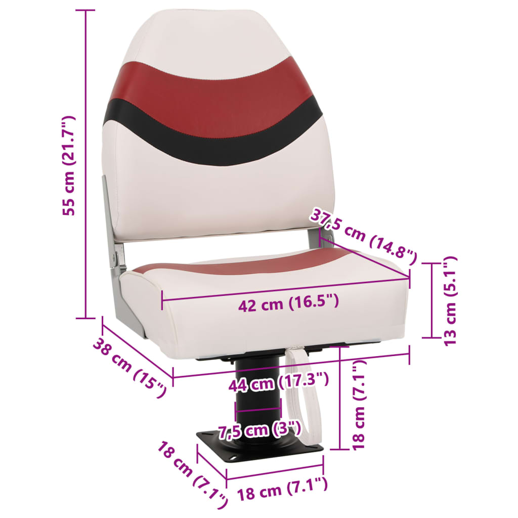 vidaXL Asiento para barco con pedestal giratorio 360°