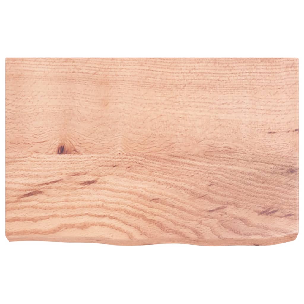 vidaXL Tablero mesa madera roble tratada marrón claro 60x40x(2-6) cm