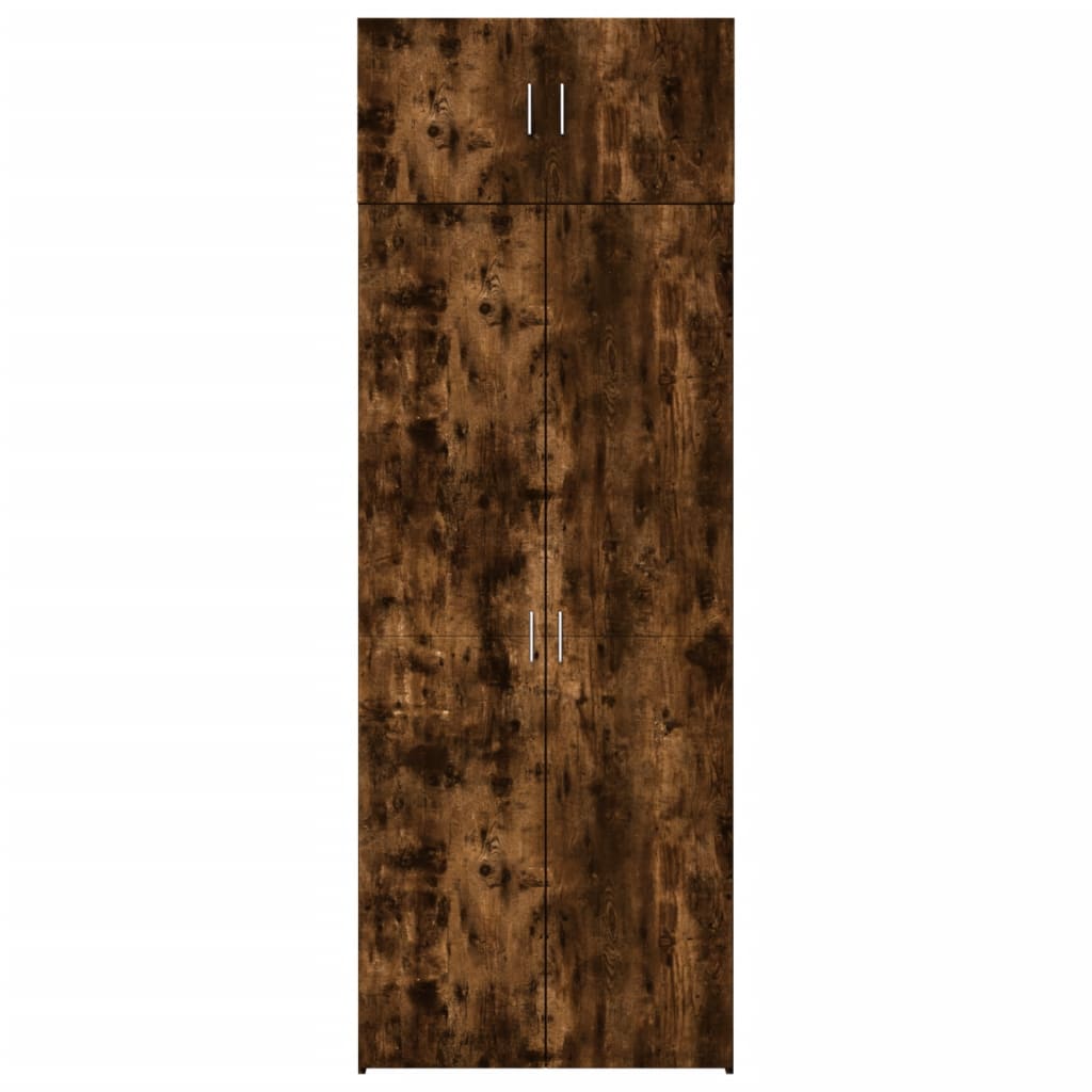 vidaXL Armario de madera de ingeniería roble ahumado 80x42,5x225 cm