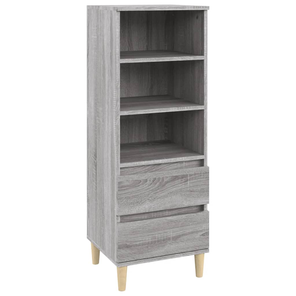 vidaXL Aparador alto madera contrachapada gris Sonoma 40x36x110 cm