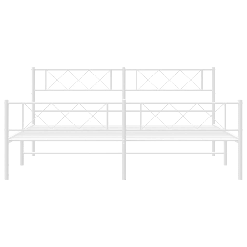 vidaXL Estructura cama sin colchón con estribo metal blanco 193x203 cm