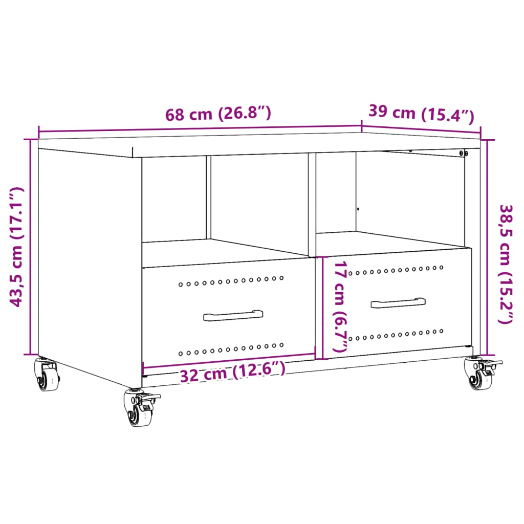 vidaXL Mueble de TV acero gris antracita 68x39x43,5 cm