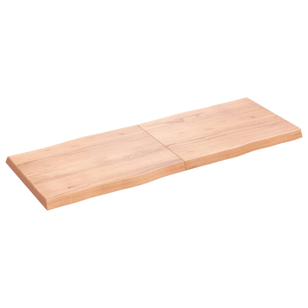 vidaXL Tablero mesa madera tratada borde natural marrón 160x60x(2-6)cm