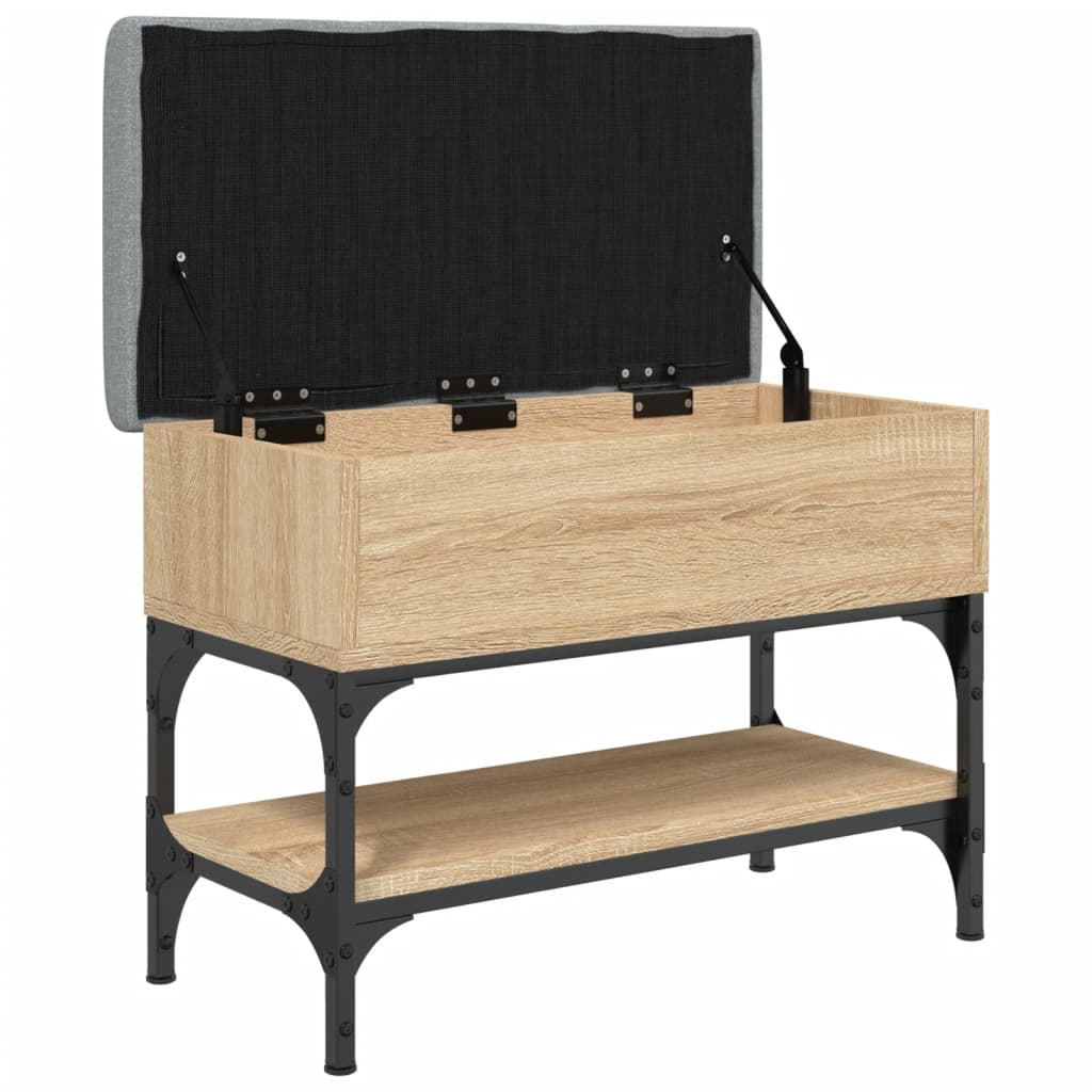 vidaXL Banco zapatero madera de ingeniería roble Sonoma 62x32x45 cm