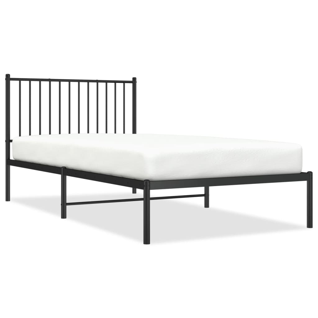 vidaXL Estructura cama sin colchón con cabecero metal negro 100x200 cm