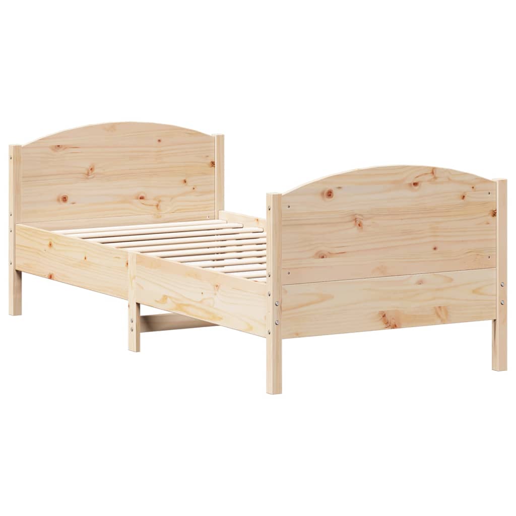 vidaXL Estructura de cama sin colchón madera maciza pino 75x190 cm