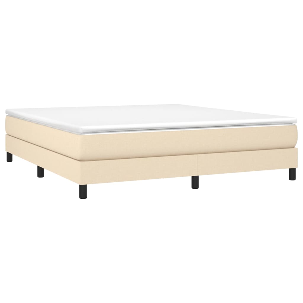 vidaXL Cama box spring con colchón tela color crema 180x200 cm