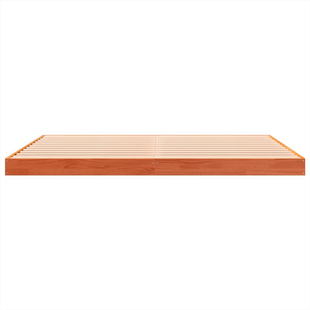 vidaXL Cama sin colchón madera maciza de pino marrón cera 160x200 cm