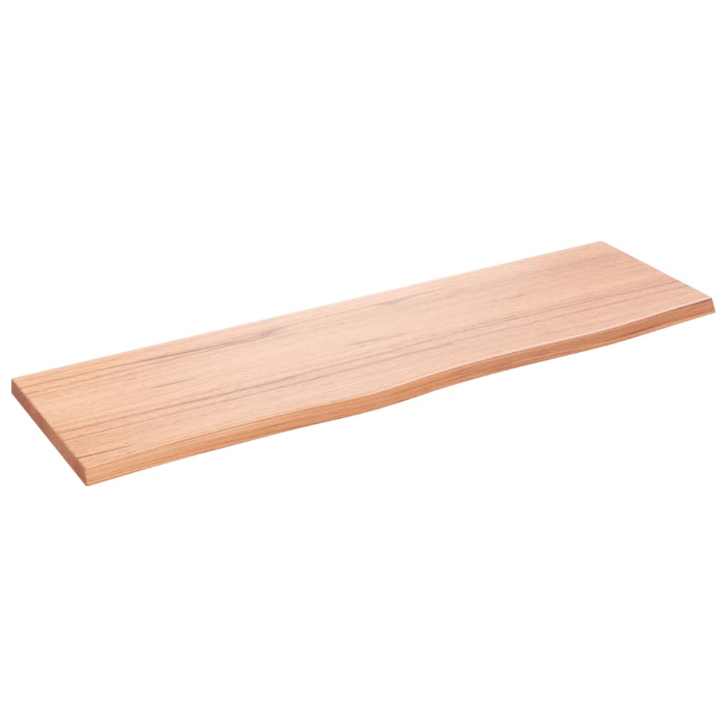 vidaXL Encimera de baño madera maciza tratada marrón claro 100x30x2 cm