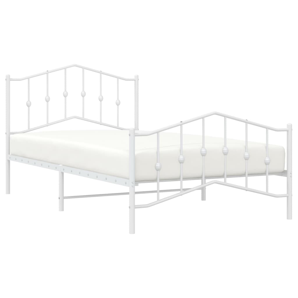 vidaXL Estructura cama sin colchón con estribo metal blanco 100x200 cm