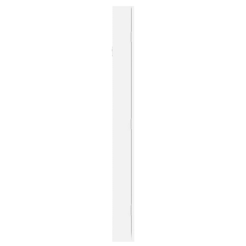 vidaXL Espejo con joyero de pared blanco 37,5x10x106 cm