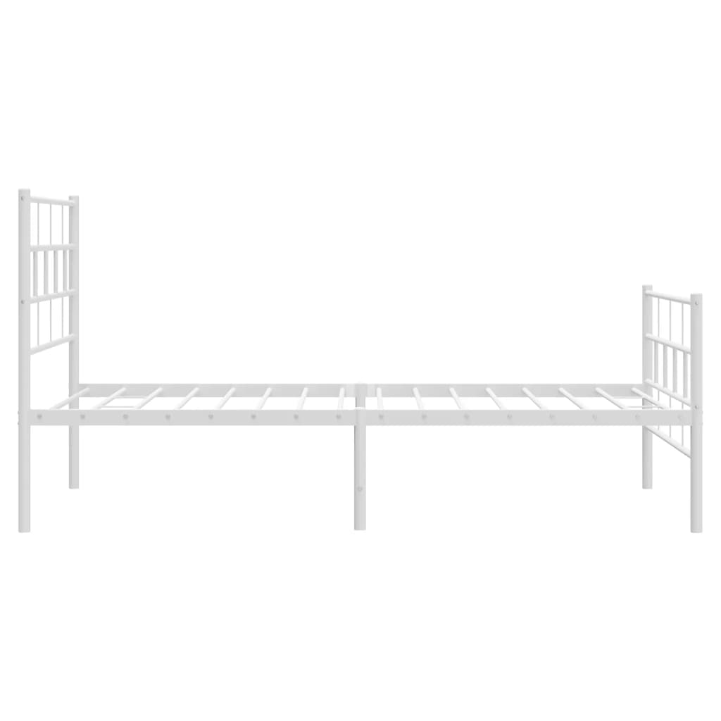 vidaXL Estructura cama sin colchón con estribo metal blanco 100x190 cm