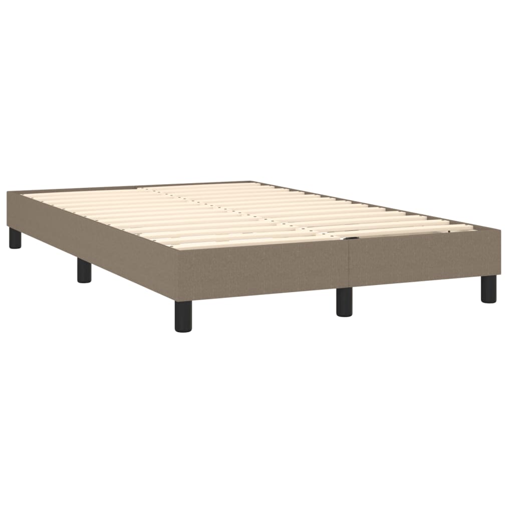 vidaXL Cama box spring con colchón y LED tela gris taupe 120x190 cm