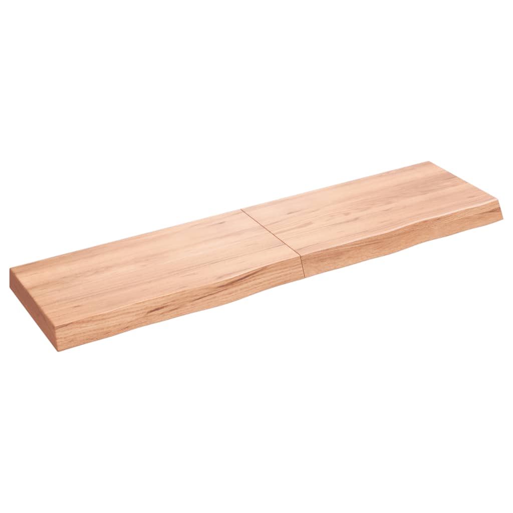 vidaXL Encimera baño madera maciza tratada marrón claro 120x30x(2-6)cm