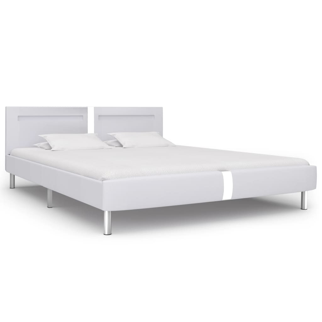 vidaXL Estructura de cama con LED sin colchón blanco 180x200 cm