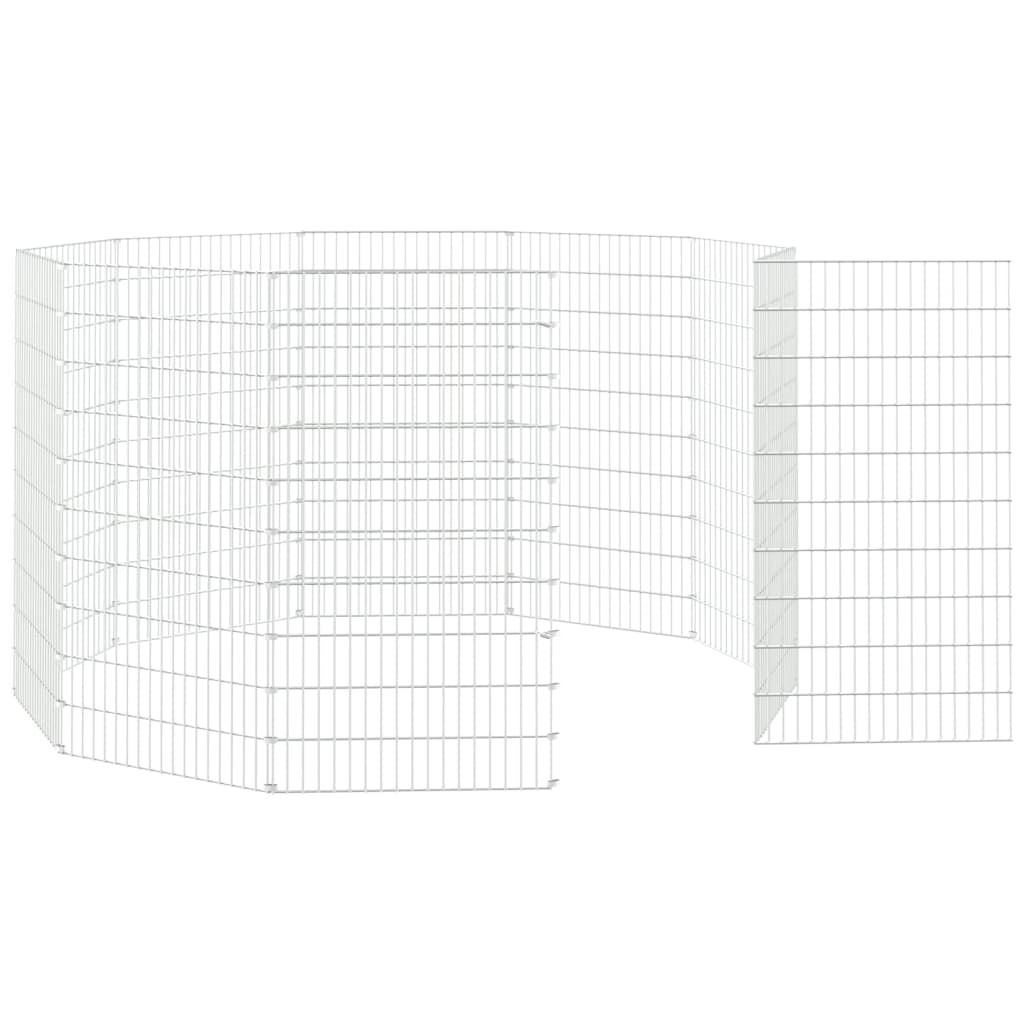 vidaXL Recinto animales corral 10 paneles hierro galvanizado 54x100 cm