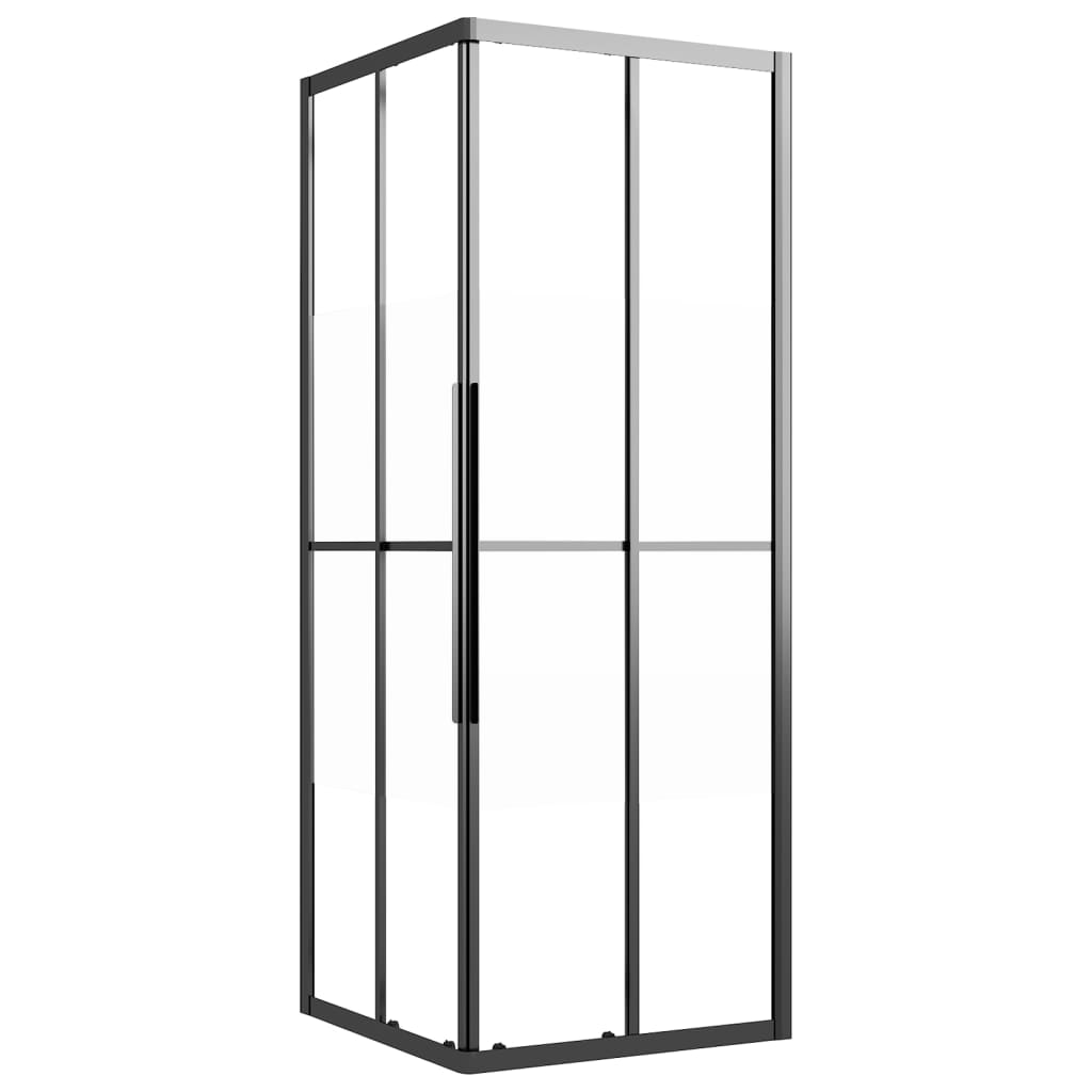 vidaXL Cabina de ducha ESG semiesmerilado negro 80x80x180 cm