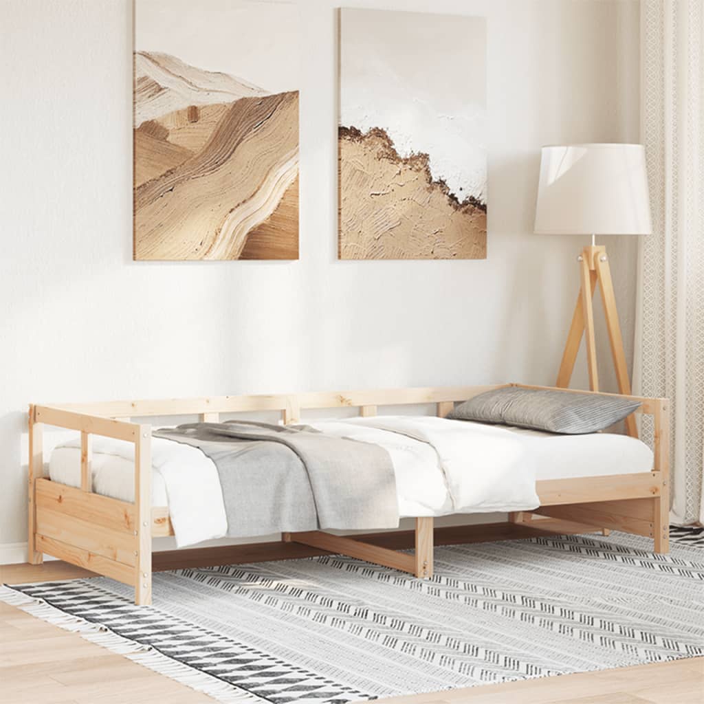 vidaXL Sofá cama madera maciza de pino natural 80x200 cm