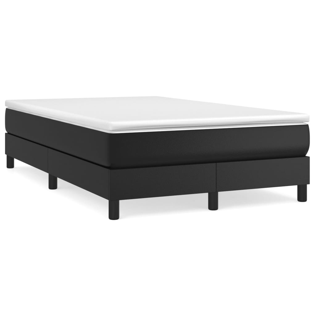 vidaXL Cama box spring con colchón cuero sintético negro 120x200 cm